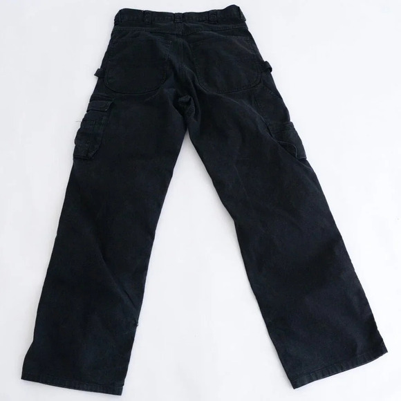 Vintage Dakota Black Double Knee With Zippers Dungaree Carpenter  Pants 34X32 - Picture 1 of 14